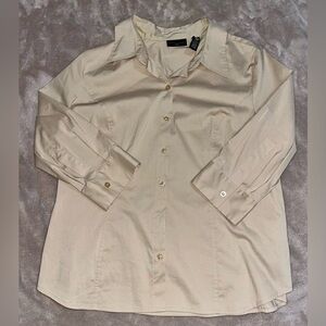 Apostrophe Women’s Tan Button down Dress Shirt Size XL Petite